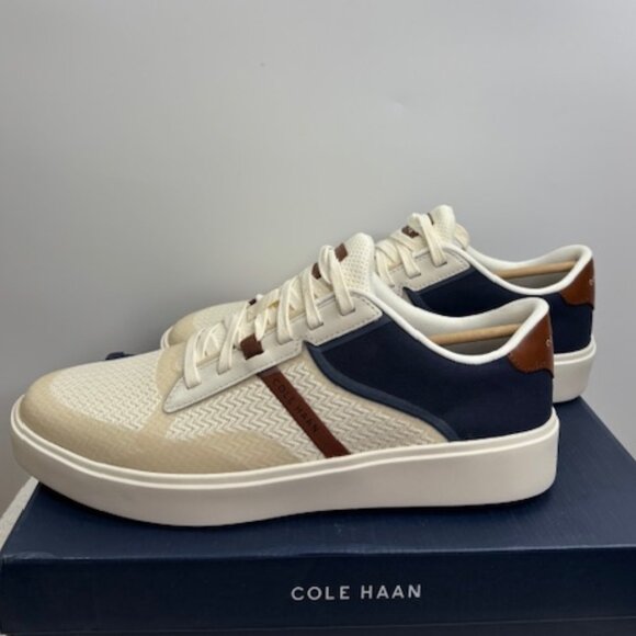 Cole Haan Men's Grand Crosscourt Winner Sneaker Ivory/Navy/Tan Size 13 NWB - Picture 9 of 16
